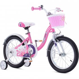 RoyalBaby Spring Kids Bike Girls 18 Inch Bicycle with Basket Kickstand Options Pink