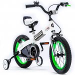 RoyalBaby Buttons 12-inch Kids Bicycle White and Green Color With Training Wheels