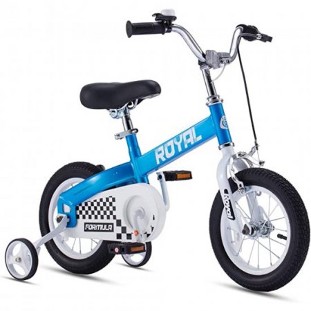 RoyalBaby 12 Inch Formula Toddler and Kids Bike with Training Wheels Child Bicycle Blue