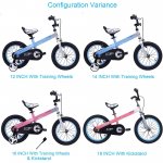 RoyalBaby Buttons Matte Pink 12 inch Kid's Bicycle With Training Wheels