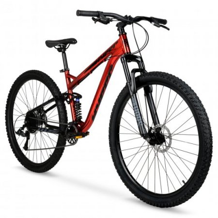 Hyper Bicycle Men's 29 In. Explorer Dual Suspension Mountain Bike, Red