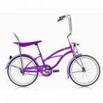 Micargi HERO 20" Beach Cruiser Coaster Brake Single Speed with Banana Seat Stainless Steel Spokes One Piece Crank Alloy Rims 36H Color: Purple