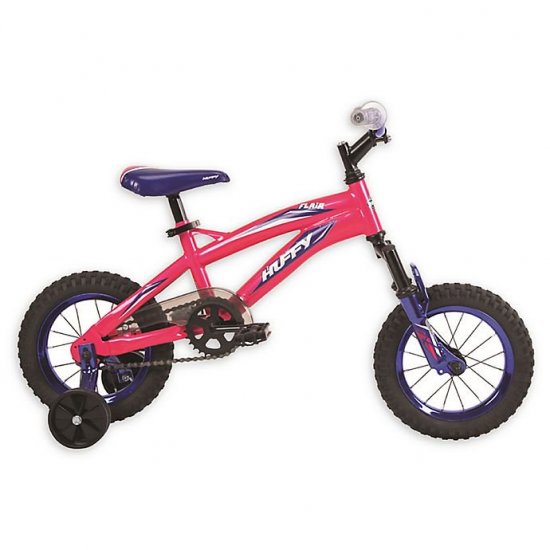 Huffy Flair Kids Girls 12 Inch Bike Bicycle with Training Wheels, Ages 3 to 5