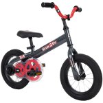 Huffy Grow 2 Go, 2-in-1 Design Balance to Pedal Kids' Bike 12-inch With Removable Training Wheels, Black