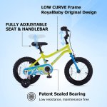 RoyalBaby Chipmunk Kids Bike Boys Girls 16 Inch Bicycle with Training Wheels and Kickstand Green