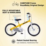 RoyalBaby 18 Inch Formula Toddler and Kids Bike with Training Wheels Child Bicycle Yellow