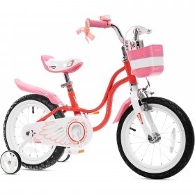 Royalbaby Little Swan Red 16 Girl's Bicycle with Training Wheels and Basket