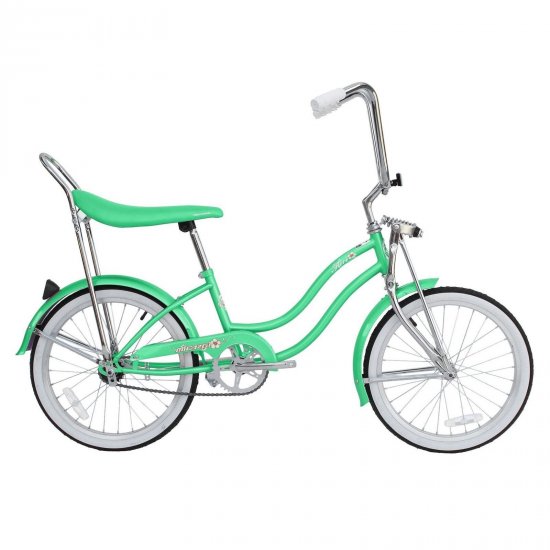 Micargi HERO 20\" Beach Cruiser Coaster Brake Single Speed with Banana Seat Stainless Steel Spokes One Piece Crank Alloy Rims 36H Color: Mint Green