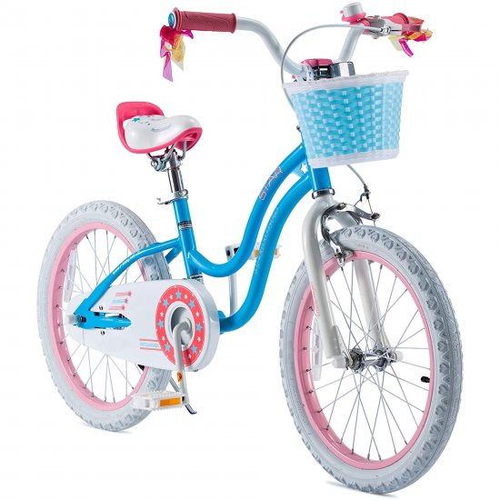 Royalbaby Girls Kids Bike Stargirl 18 In. Bicycle Basket Kickstand Blue Child\'s Cycle