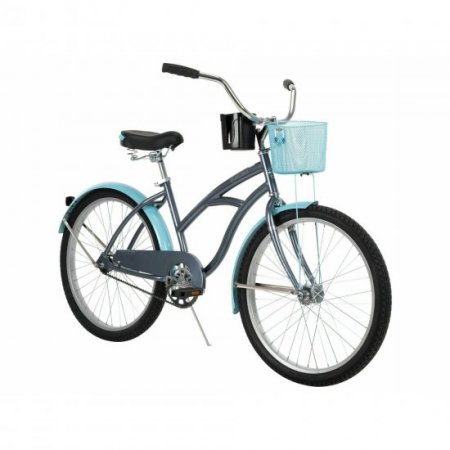 Huffy 24 In. Carlisle Girls' Comfort Cruiser Beach Bike, Gray Fast Shipping New