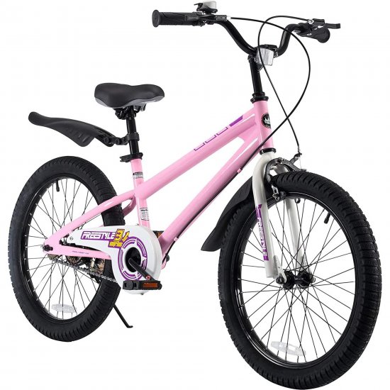 Royalbaby Freestyle Kid\'s Bike 20 In. Girl\'s and Boy\'s Kid\'s Bicycle Pink and Black with Kickstand