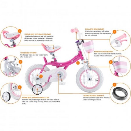 Royalbaby Bunny Girls Bike Fuchsia 12 In Kids bicycle