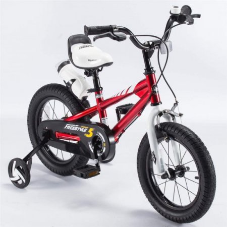 Royalbaby Freestyle 14 In Red Kids Bike Boys and Girls Bike Two hands brakes