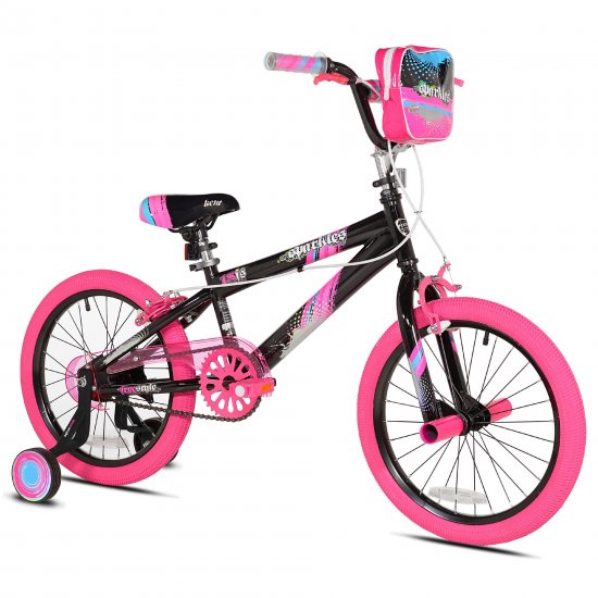 Kent Bicycles 18 inch Girl\'s Sparkles Bicycle, Black and Pink