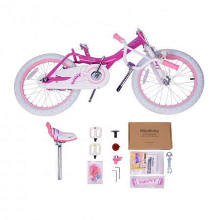 RoyalBaby Bunny Girl's Bike Fushcia 18 inch Kid's bicycle