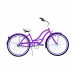 Micargi TAHITI 26" Beach Cruiser Coaster Brake Stainless Steel Spokes One Piece Crank Alloy Purple Rims 36H With Fenders Color: Purple/ Purple