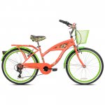 Margaritaville 24" Island Life Multi Speed Girl's Bike, Coral/Green