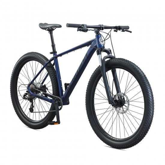 Schwinn Axum DP Mountain Bike with Mechanical Seat Post, Large 19-Inch Men\'s Style Frame, Blue
