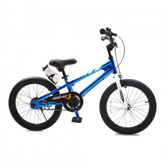 Royalbaby BMX Freestyle 18 In Kid\'s, Boys and Girls Bike with Two Hand Brakes, Blue