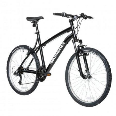 Decathlon Rockrider ST50, 21 Speed Aluminum Mountain Bike, 26", Unisex Black, Medium