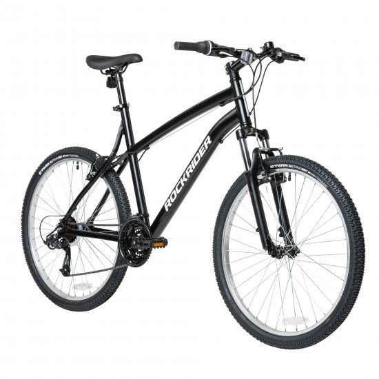 Decathlon Rockrider ST50, 21 Speed Aluminum Mountain Bike, 26\", Unisex Black, Medium