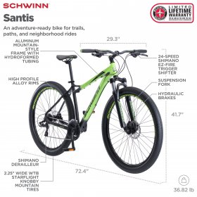 Schwinn Santis Mountain Bike, 24-speed, 29 inch wheels, grey